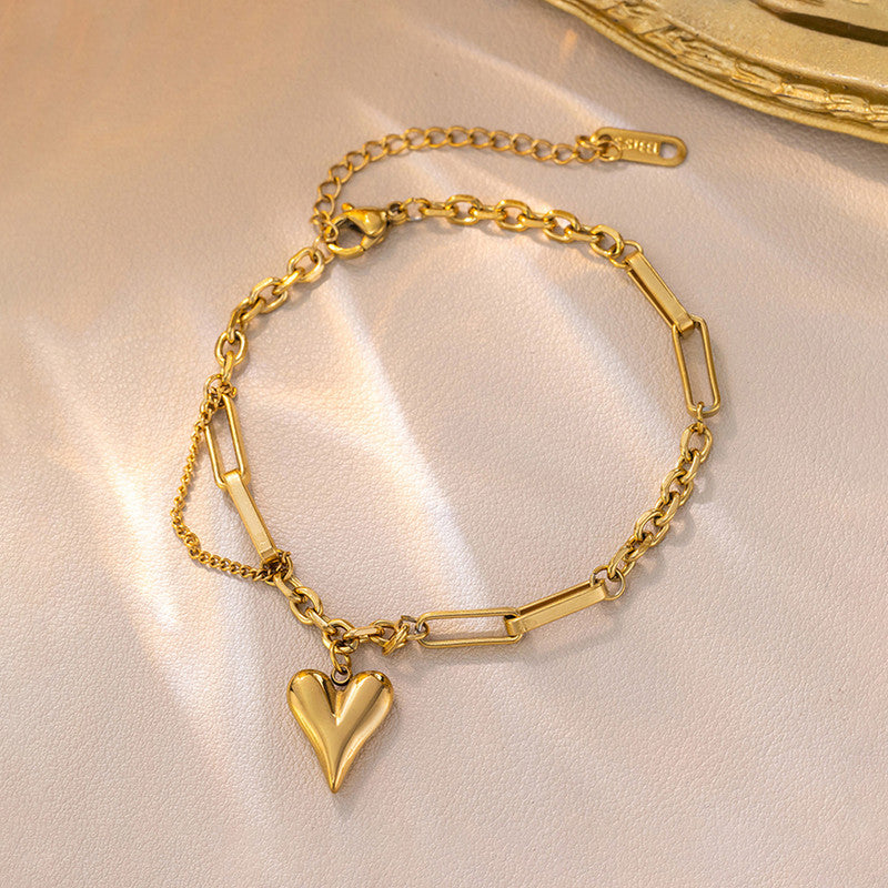Golden Heartlink Bracelet