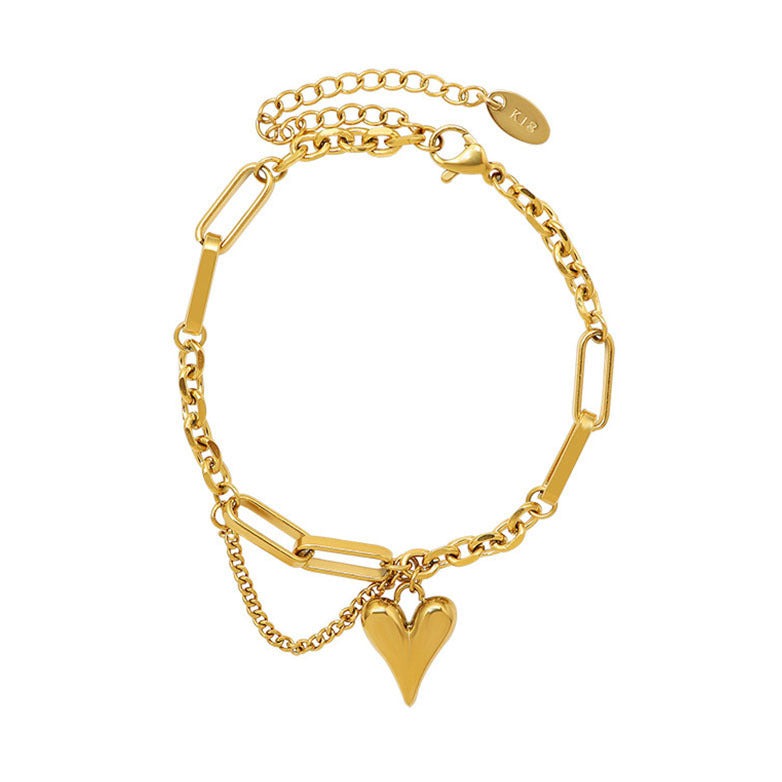 Golden Heartlink Bracelet